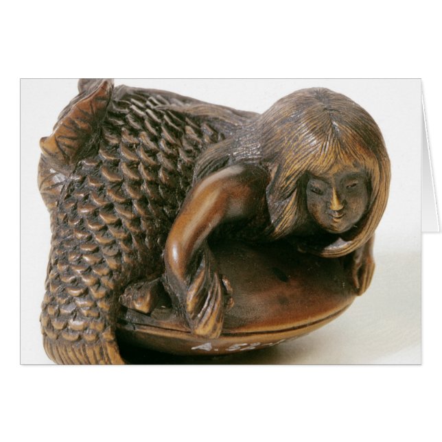 Netsuke carved in the shape of a mermaid (Front Horizontal)