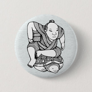 Netsuke original drawing 6 cm round badge