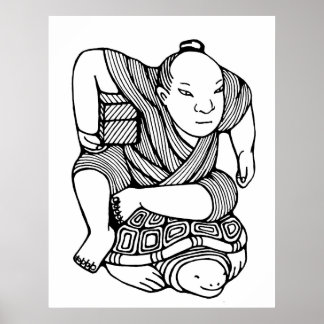 Netsuke original drawing poster