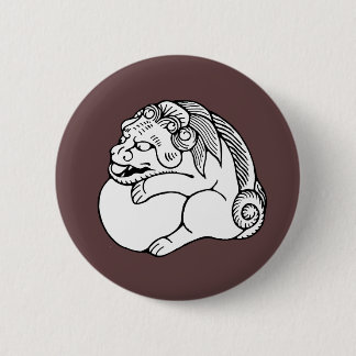 Netsuke shishi 6 cm round badge