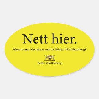 nett hier  baden württemberg oval sticker