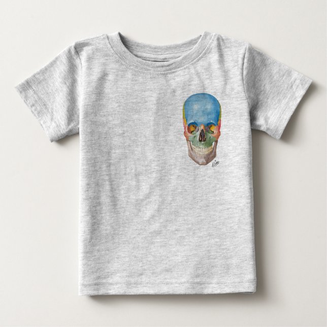 Netter Skull on a Baby one-piece Baby T-Shirt (Front)