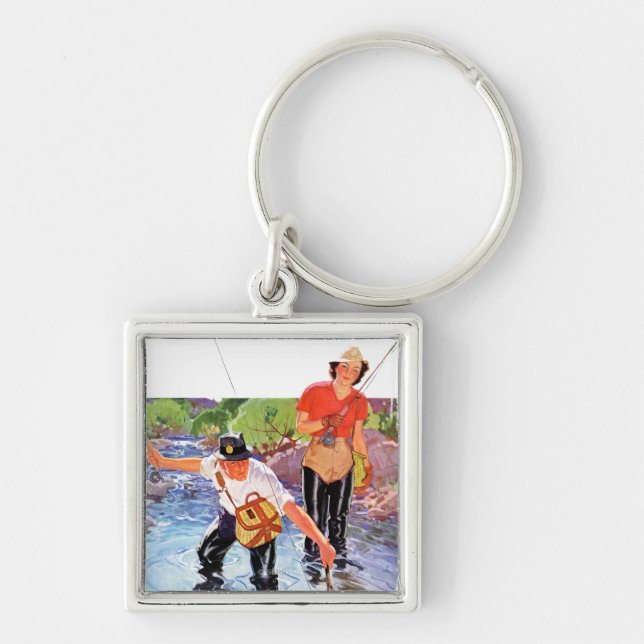 Netting A Fish by R.J. Cavaliere Key Ring (Front)