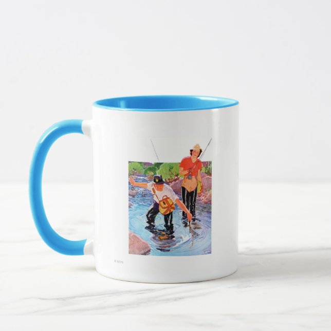 Netting A Fish by R.J. Cavaliere Mug (Left)