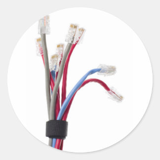 Network cables classic round sticker