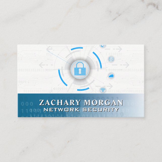 Network Database Security Logo Business Card (Front)