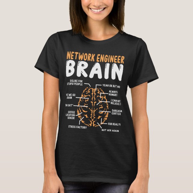 Network Engineer Brain Server Network Engineering T-Shirt (Front)