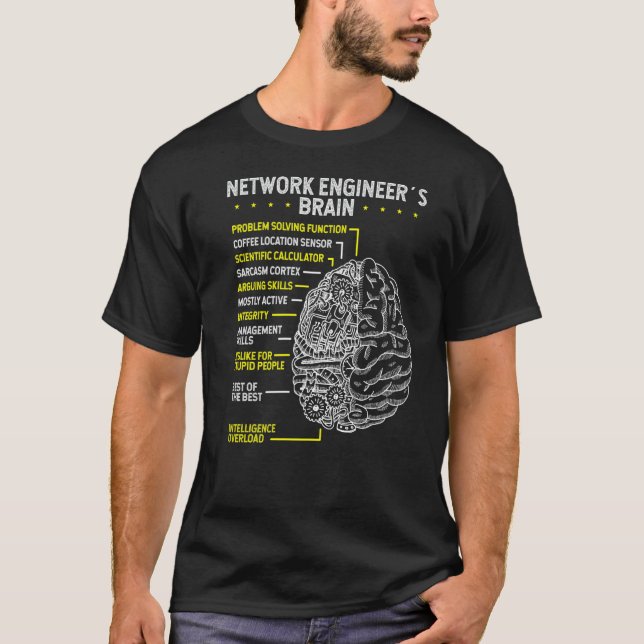 Network Engineer Brain Software Cloud Network Engi T-Shirt (Front)