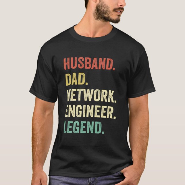 Network Engineer Dada Husband Network Specialist T-Shirt (Front)