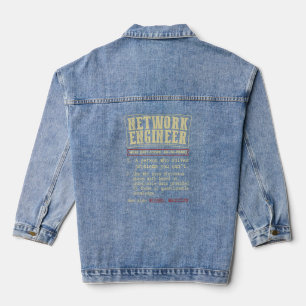 Network Engineer Funny Dictionary Definition  Denim Jacket