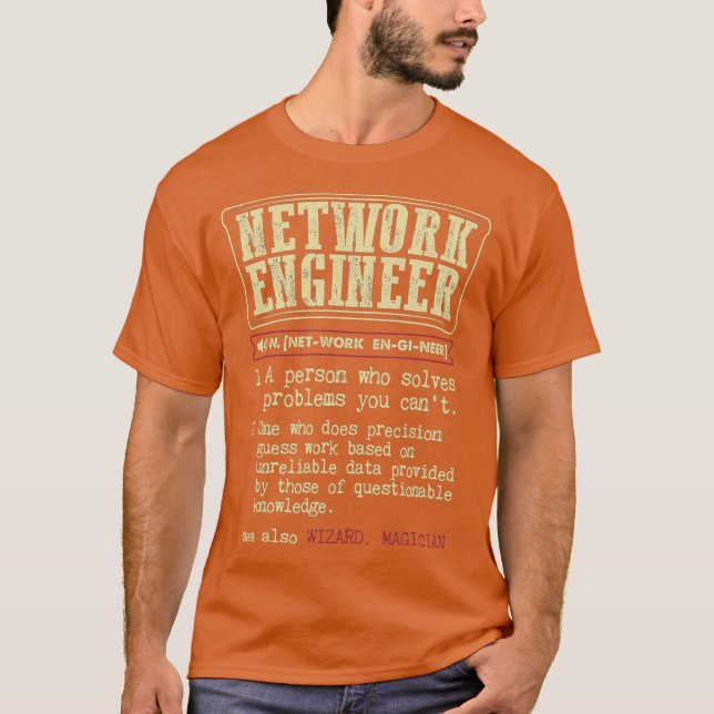 Network Engineer Gift Funny Dictionary T-Shirt (Front)