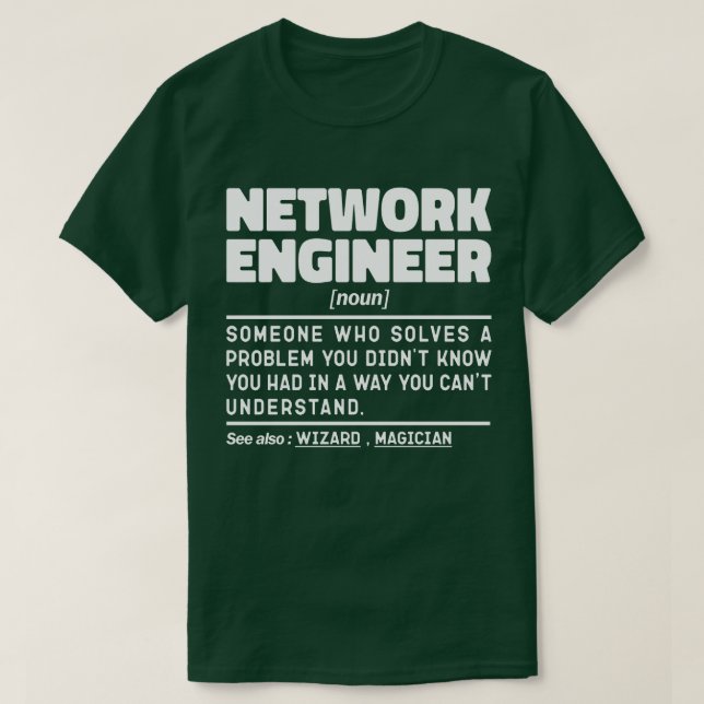 Network Engineer Noun Data Science Geek Student T-Shirt (Design Front)