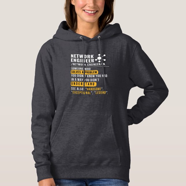 Network Engineer Noun Funny Tech Hoodie (Front)