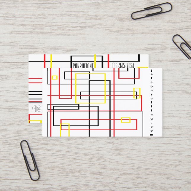 Network / Lines Industrial Pattern Business Card (Front/Back In Situ)