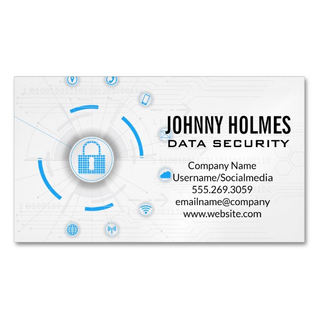 Network Security | Cyber Protection Magnetic Business Card (Front)