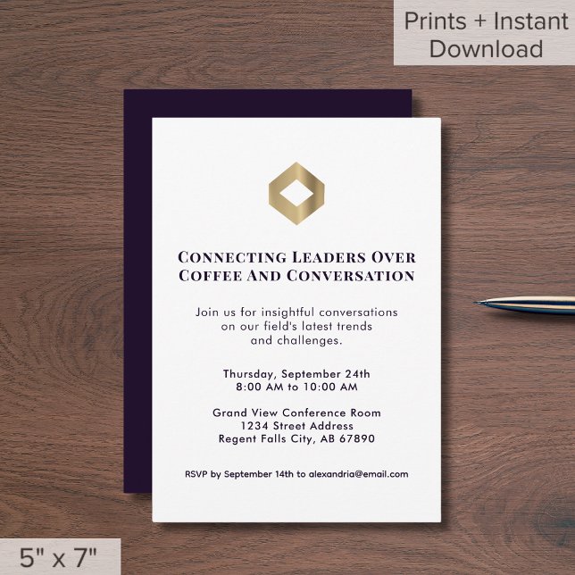 Networking Event Invitation Gold Logo (Creator Uploaded)