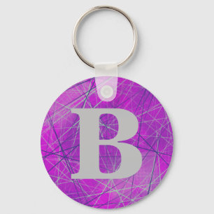 Networking in Pink Geometric Abstract Key Ring