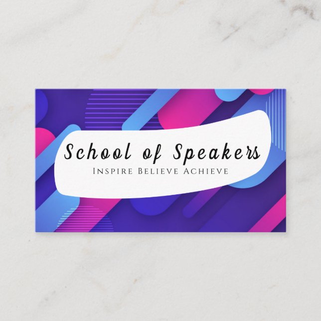 Networking Made Easy: School of Speakers Business Card (Front)