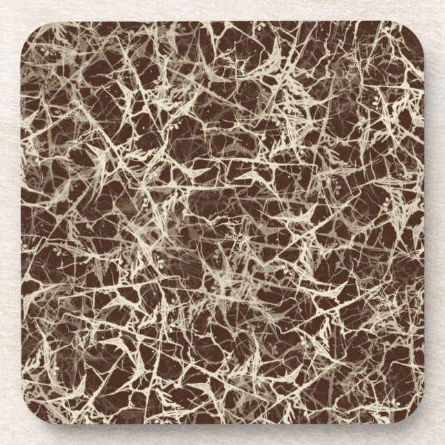 Networking Neurons on Red - seamless pattern.    Coaster (Front)