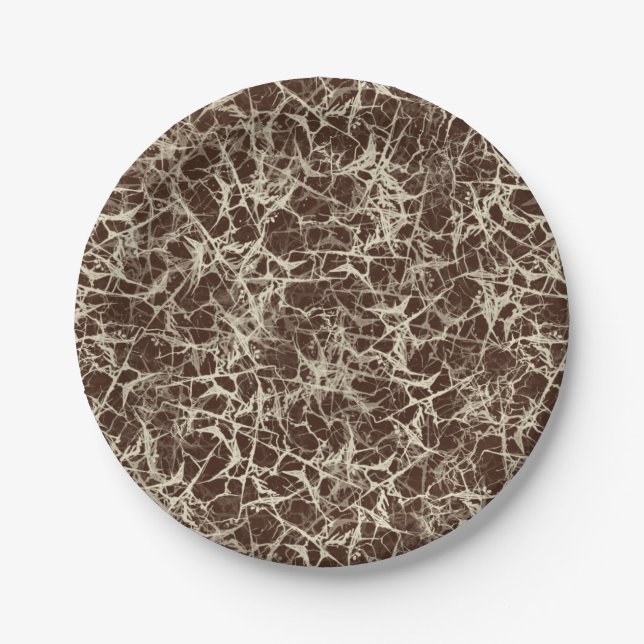 Networking Neurons on Red - seamless pattern.    Paper Plate (Front)