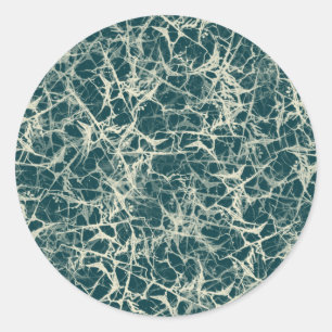 Networking Neurons on Teal - seamless pattern Classic Round Sticker