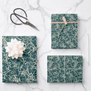 Networking Neurons on Teal - seamless pattern.  Wrapping Paper Sheet