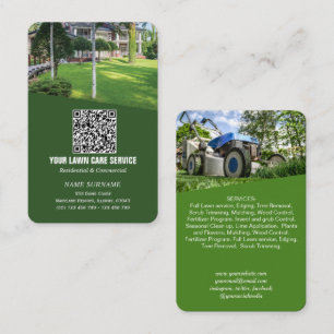 Networking QR code Lawncare vertical  Business Car Card