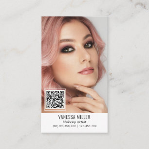Networking QR code makeup artist vertical photo Bu Business Card