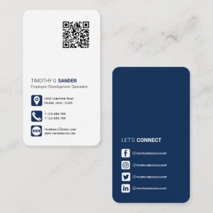 Networking QR code professional social media blue Business Card