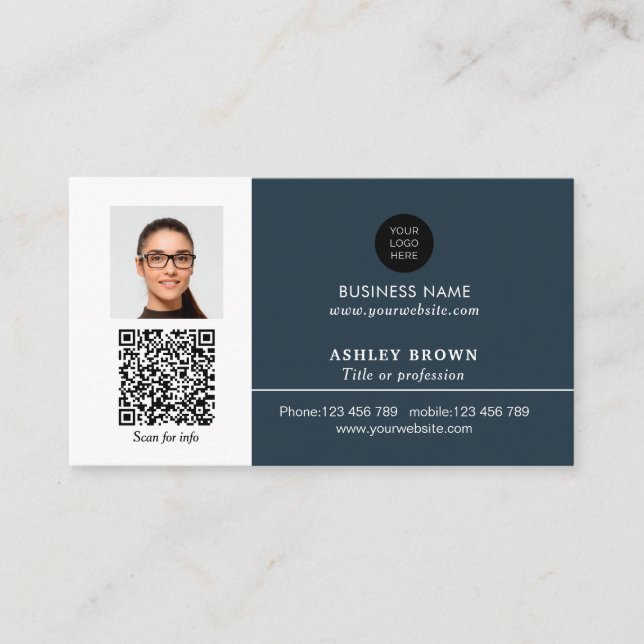 Networking real estate QR code professional photo  Business Card (Front)