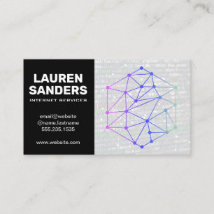Networking Tech Geometric Logo Business Card