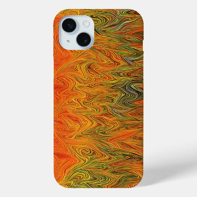 "Neural Firestorm" Abstract Yellow Orange Case-Mate iPhone Case (Back)