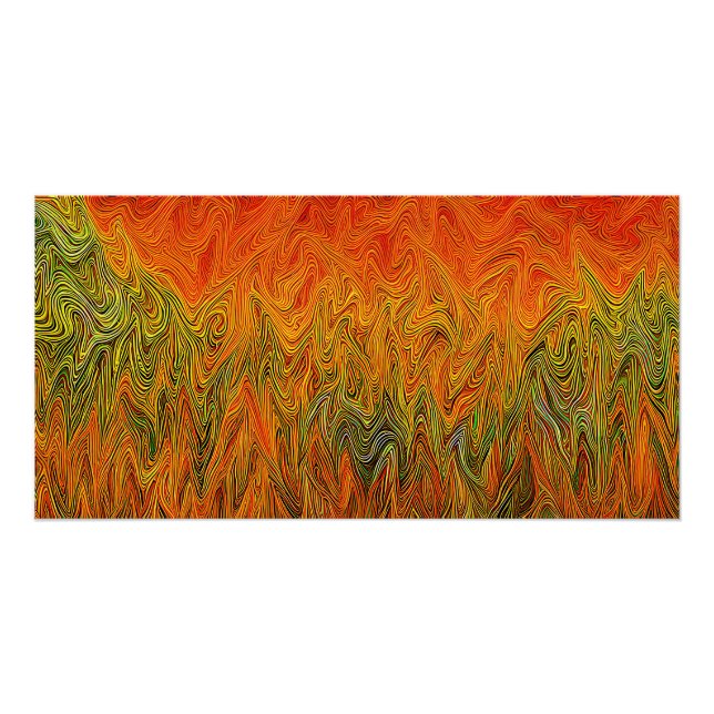 "Neural Firestorm" Abstract Yellow Orange Poster (Front)