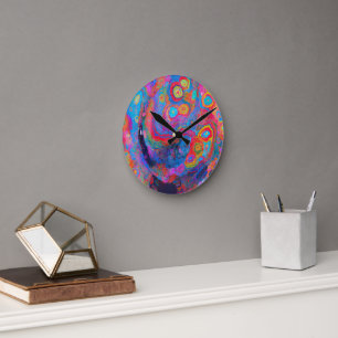 "Neural Firestorm" Round Clock