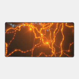Neural Glow: Electric Pathways of Light Desk Mat