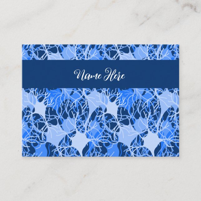 Neural Network Blue Neurons Business Card (Front)