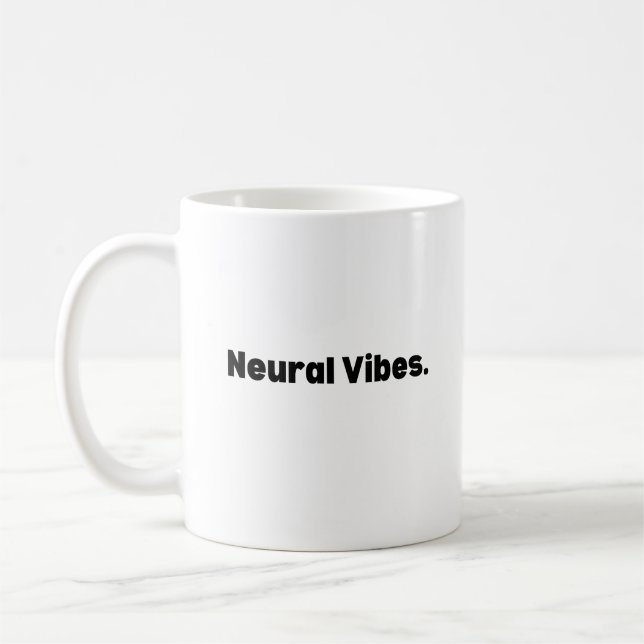 Neural Vibes AI Mug – Cool Gift for Data Scientist (Left)