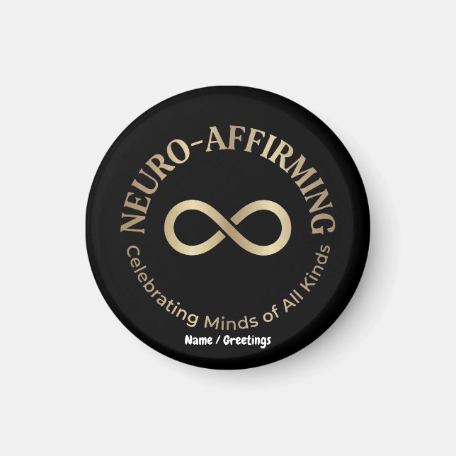 Neuro Affirming Rainbow Infinity Art Neurodiverse Magnet (Front)