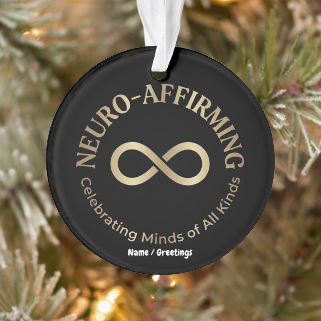 Neuro Affirming Rainbow Infinity Art Neurodiverse Ornament (Tree)