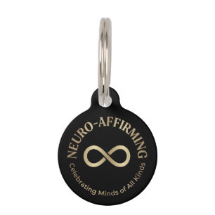Neuro Affirming Rainbow Infinity Art Neurodiverse Pet Tag