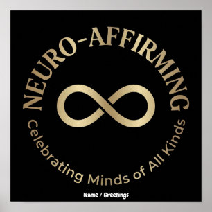 Neuro Affirming Rainbow Infinity Art Neurodiverse Poster