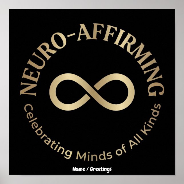 Neuro Affirming Rainbow Infinity Art Neurodiverse Poster (Front)