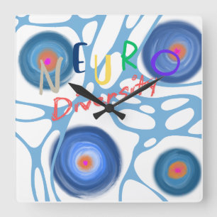 Neuro Autism Aspergers Sensory  Square Wall Clock