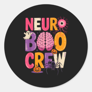 Neuro Boo Crew Halloween Anatomical Brain Anatomy  Classic Round Sticker
