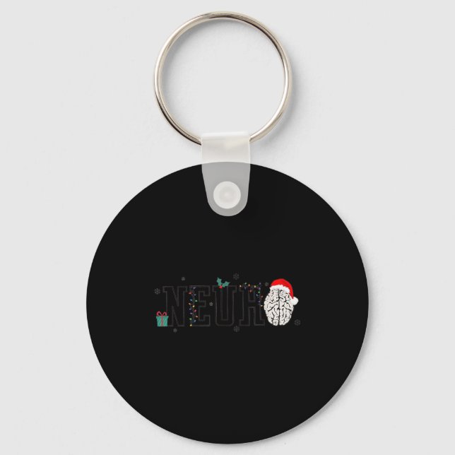 Neuro Christmas Neurology Holiday Neuroscience Nur Key Ring (Front)