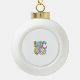 Neuro Crew Happy Easter Day Hoppy Neurology Nurse  Ceramic Ball Christmas Ornament