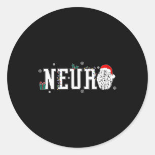 Neuro Nurse Brain Santa Hat Neuroscience Nursing C Classic Round Sticker