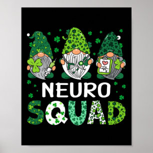 Neuro Nurse Squad St Patricks Day Gnome Nurses For Poster