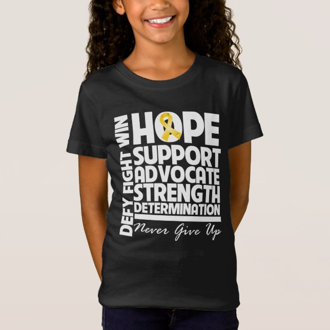 Neuroblastoma Cancer Hope Support Strength T-Shirt (Front)