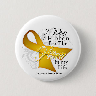 Neuroblastoma Ribbon Hero in My Life 6 Cm Round Badge